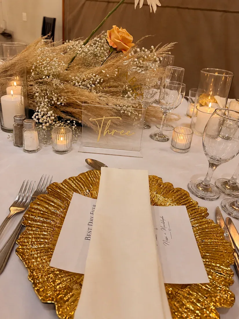 Gold underplate available to rent